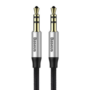 Kabel audio mini jack 3,5mm AUX Baseus Yiven 1,5m (czarno-srebrny)