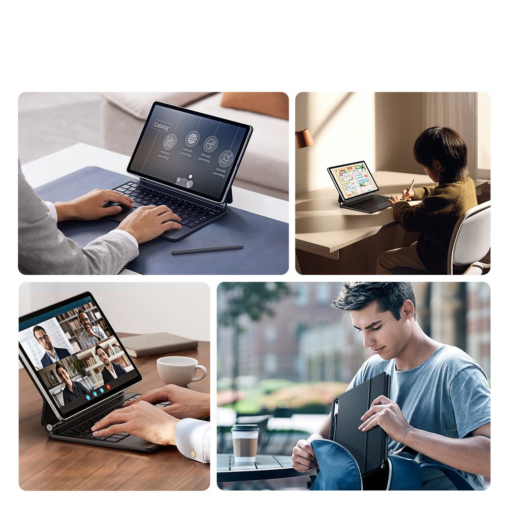 Dux Ducis Keyboard (MK Series) Case with Bluetooth Keyboard for Samsung Galaxy Tab S9 / S8 / S7 - Blackeng