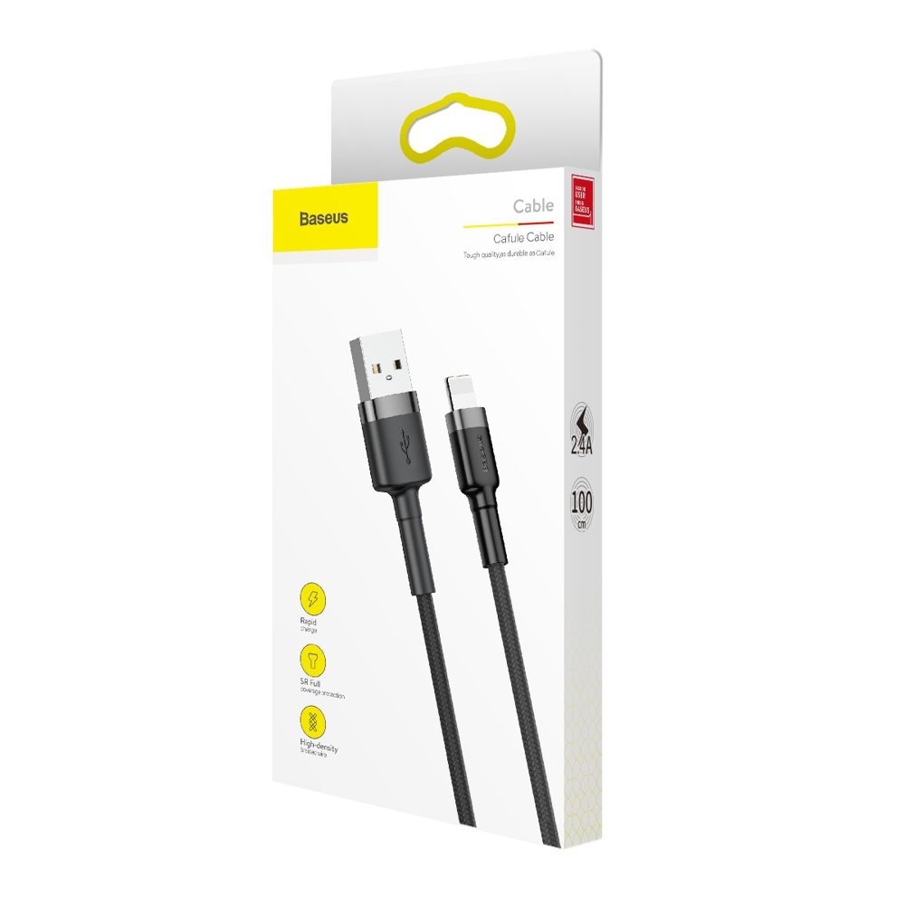 Baseus Cafule USB-A / Lightning 2.4A QC 3.0 cable 1 m - black-grayeng