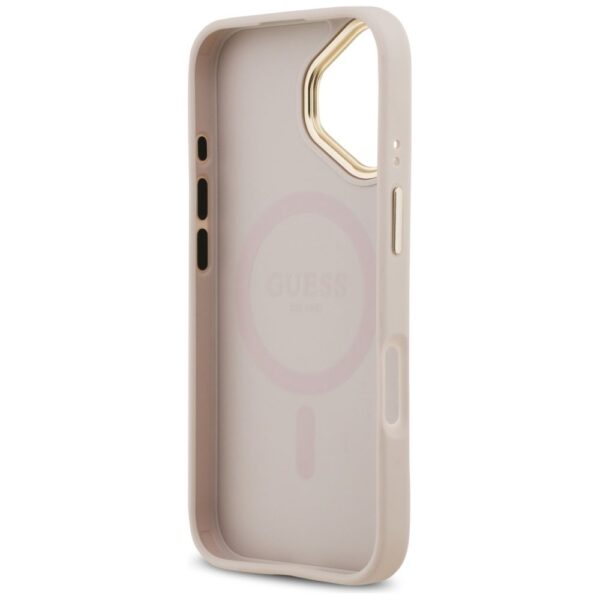179077cb9a958d98a016dc9f804d2edc GUESS case for IPHONE 17 compatible with MagSafe GUHMP17SPGCRMDEP (PU W/ Grained Strass Logo) pink