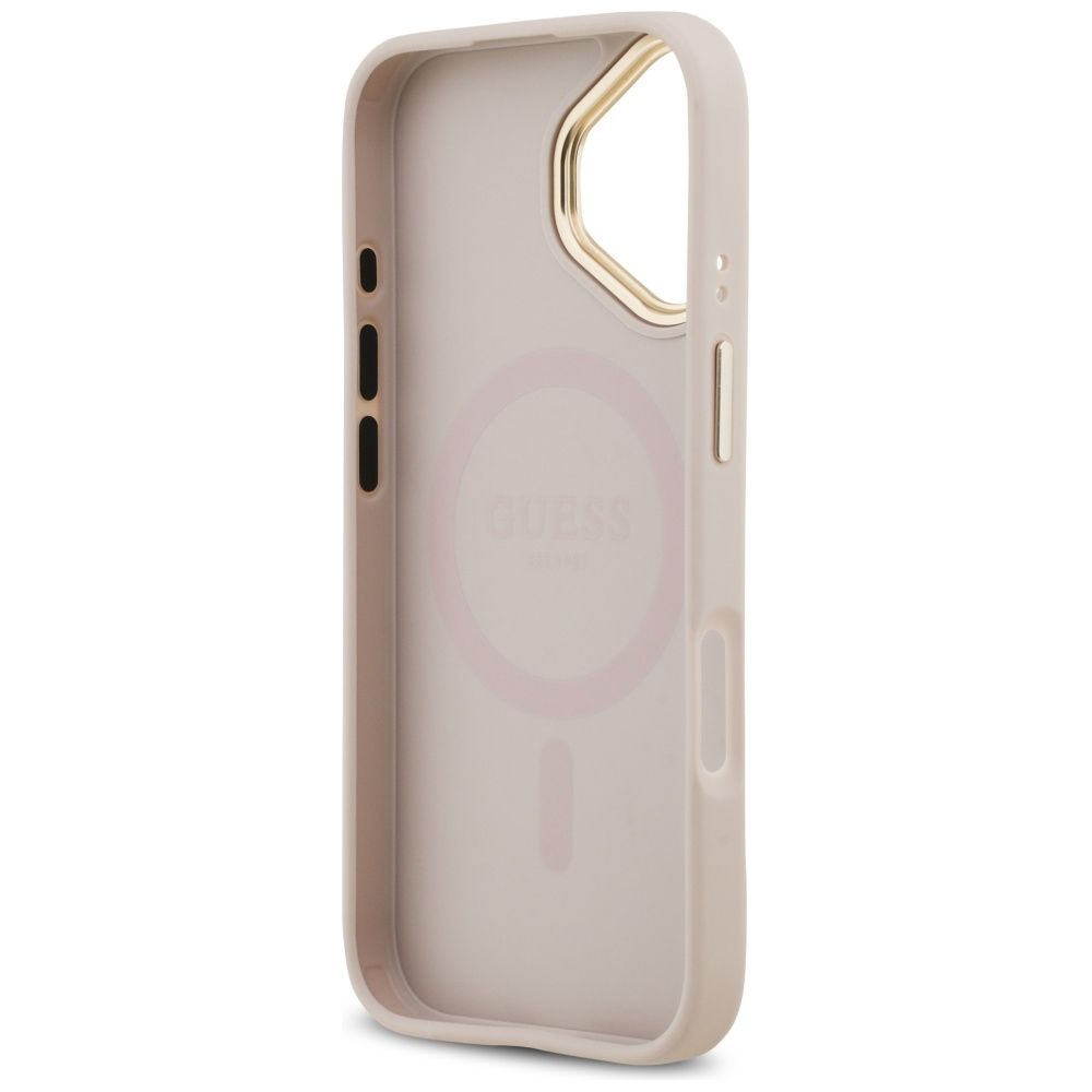 179077cb9a958d98a016dc9f804d2edc GUESS case for IPHONE 17 compatible with MagSafe GUHMP17SPGCRMDEP (PU W/ Grained Strass Logo) pink