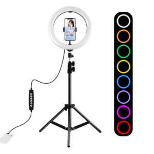 Statyw Puluz 1.1 m z oświetleniem RGBW LED 26cm vlog / stream / smartfon PKT3044