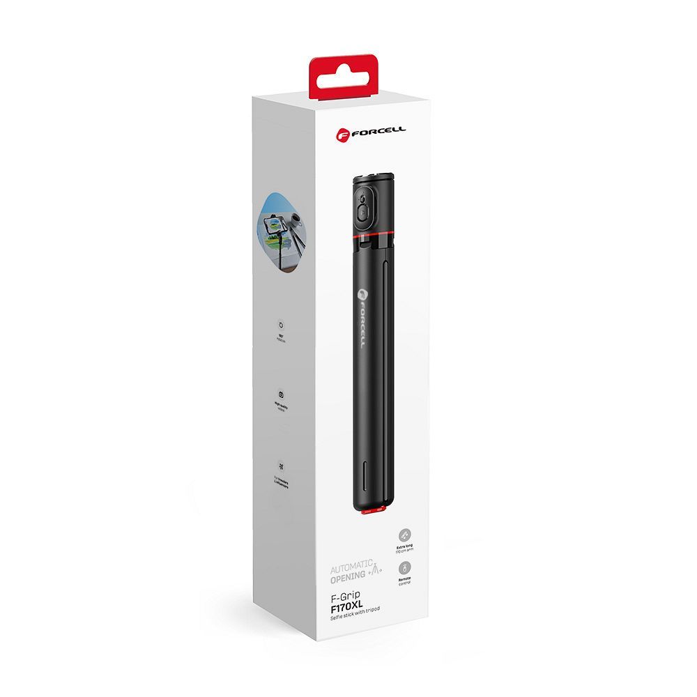 17c586de0fad9bec798c89a49128a32b FORCELL F-GRIP F170XL automatic selfie stick with remote controler tripod black
