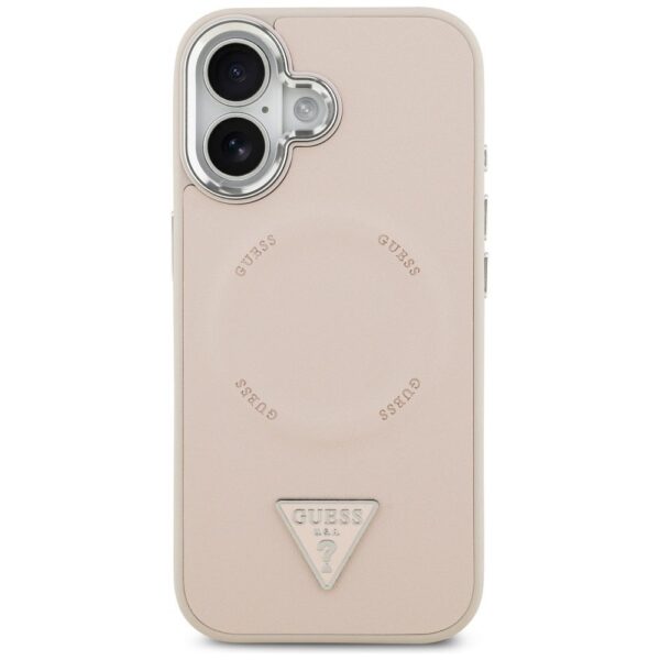 GUESS case for IPHONE 17 compatible with MagSafe GUHMP17SPSDTSCMP (PU W/ Triangle Logo) pink