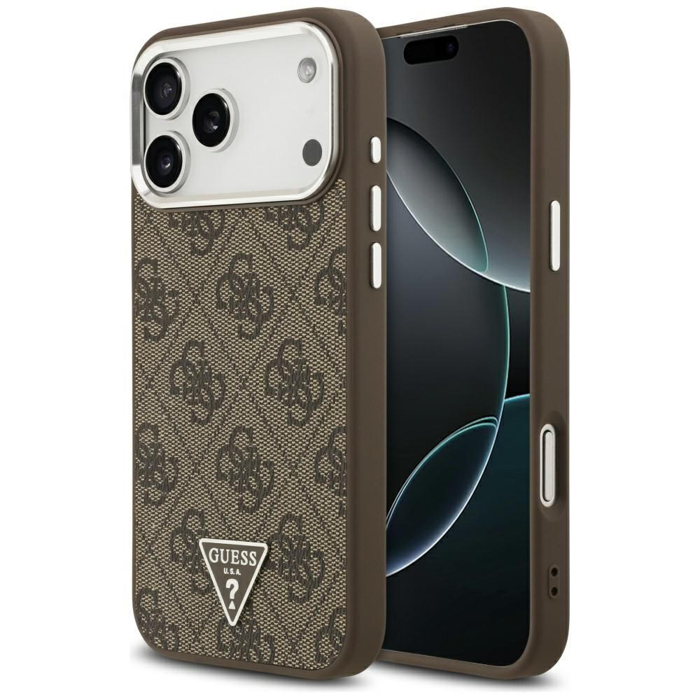 181e6d685fd4d2ef72e33f06022f7524 GUESS case for IPHONE 17 Pro Max compatible with MagSafe GUHMP17XP4TSRCMW (PU 4G W/Triangle Logo SL) brown