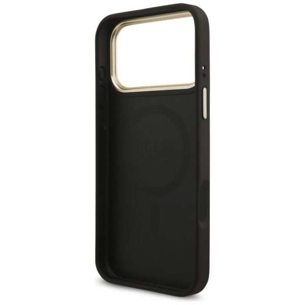 GUESS case for IPHONE 17 Pro Max compatible with MagSafe GUHMP17XP4GTDGMK (4G PU W/ Triangle Logo) gold black