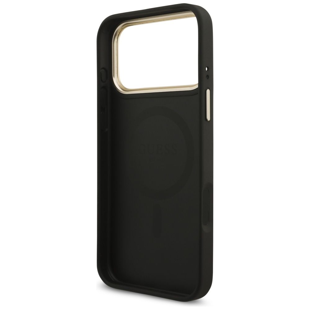 183082c64711da0c0914e9e2c692e7ec GUESS case for IPHONE 17 Pro Max compatible with MagSafe GUHMP17XP4GTDGMK (4G PU W/ Triangle Logo) gold black