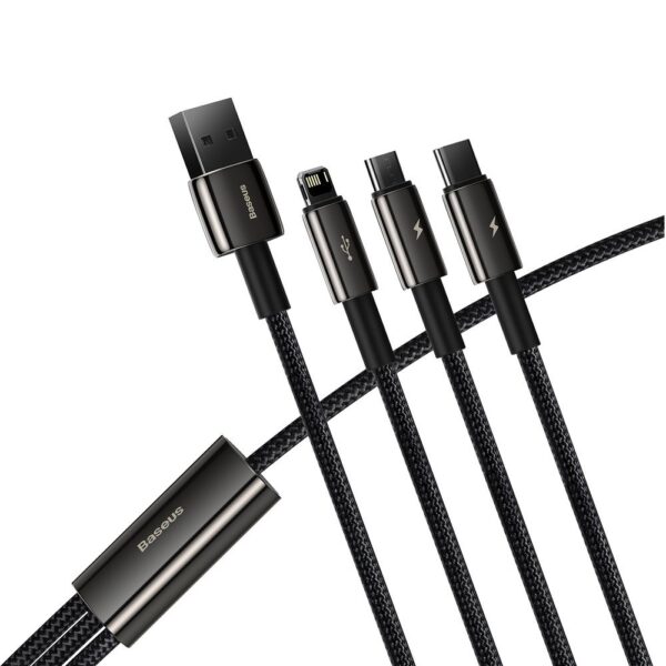 Baseus Tungsten 3in1 cable USB - USB Type C / Lightning / micro USB 3.5 A 1.5 m black (CAMLTWJ-01)eng