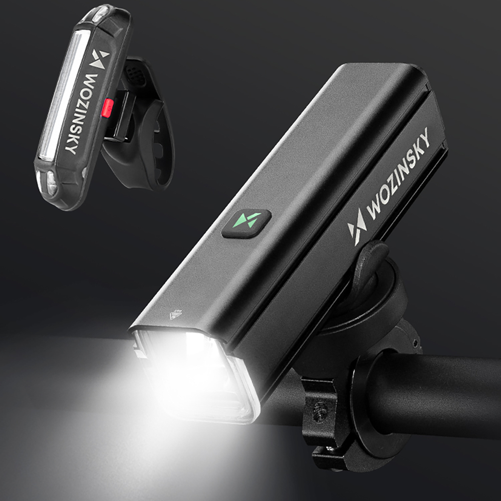 Wozinsky WSBLB3 Front (1000 lm) and Rear USB-C Bike Light Set - Blackeng