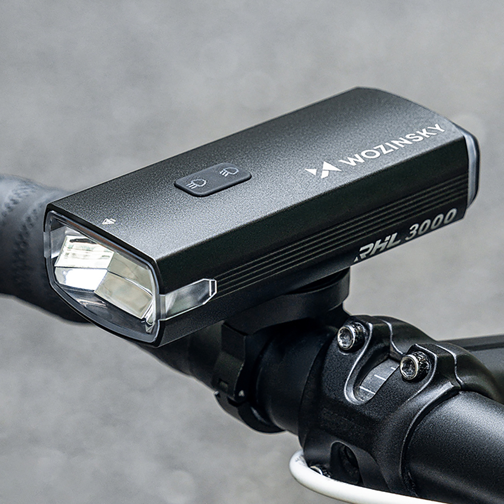 Wozinsky Front Bike Light + USB-C Cable (3000 lm) - Blackeng
