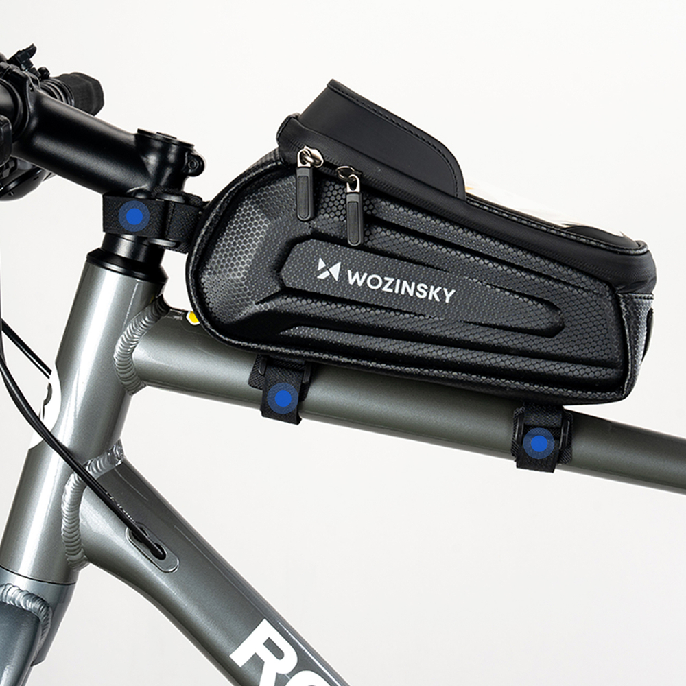 Wozinsky bicycle bag for the frame, armored, with a phone pocket, 1.7 l - blackeng