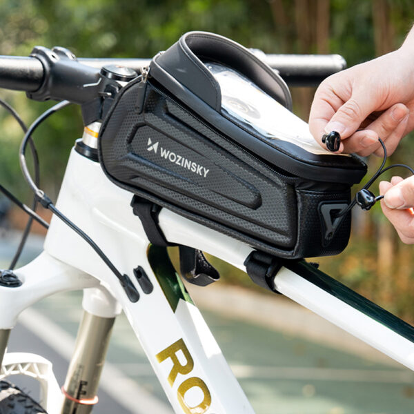 Wozinsky bicycle bag for the frame, armored, with a phone pocket, 1.7 l - blackeng