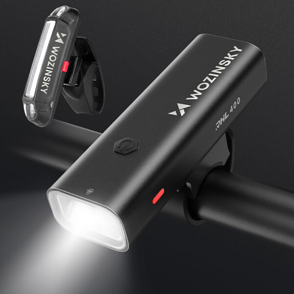 Wozinsky WSBLB2 Front (400 lm) and Rear USB-C Bike Light Set - Blackeng