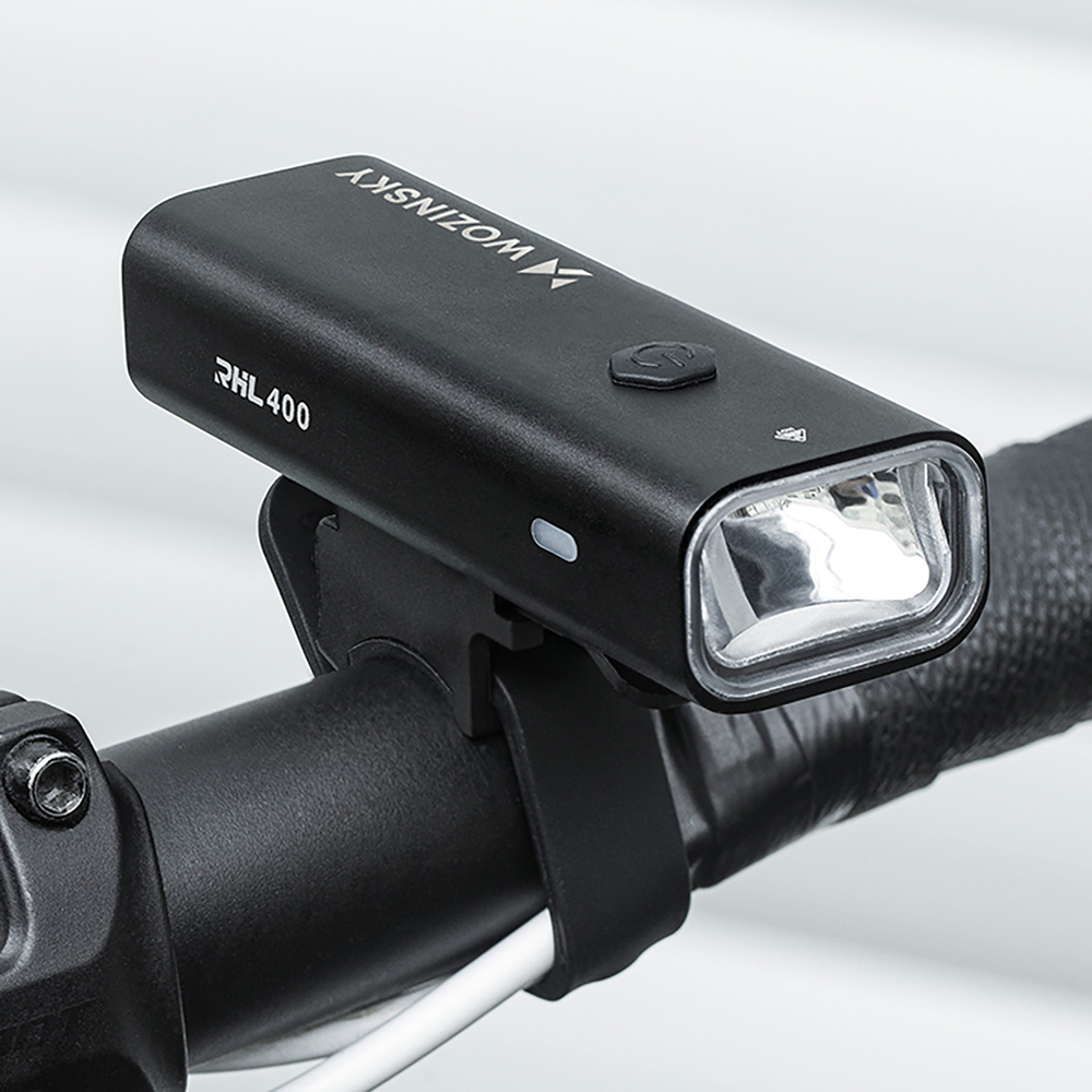 Wozinsky WSBLB2 Front (400 lm) and Rear USB-C Bike Light Set - Blackeng