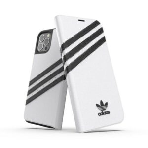 189599_1 Adidas OR Booklet Case PU for iPhone 12 / 12 Pro 6.1" - white and blackeng