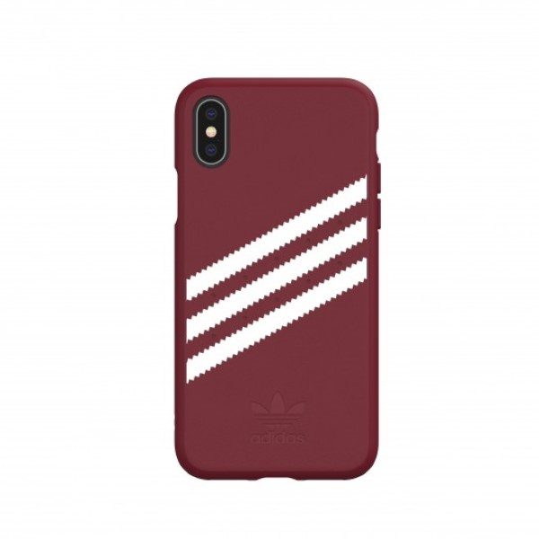 Adidas OR Molded PU Suede case for iPhone X / XS - burgundyeng