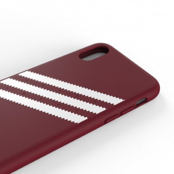 Adidas OR Molded PU Suede case for iPhone X / XS - burgundyeng