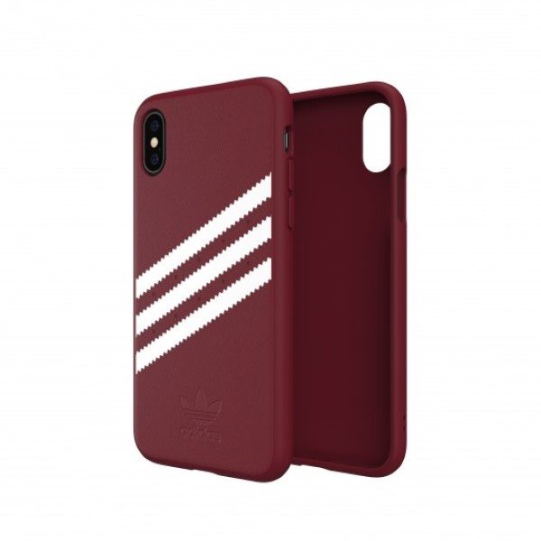 Adidas OR Molded PU Suede case for iPhone X / XS - burgundyeng
