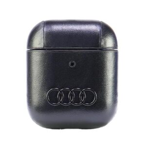 Audi Leather Big Logo Case for AirPods 1 / 2 - Blackeng