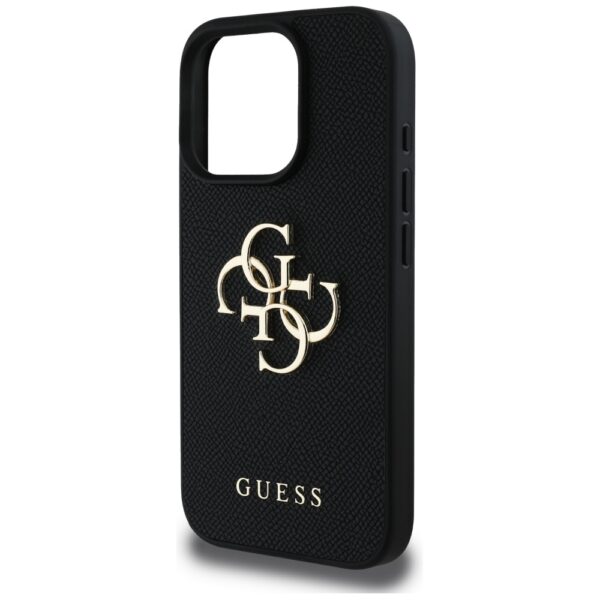 Guess Grained Big 4G Logo Small Classic Logo case for iPhone 16 Pro - blackeng