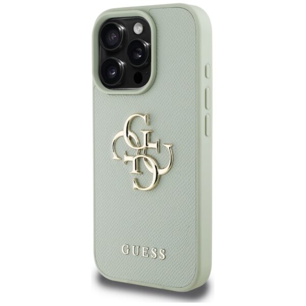 Guess Grained Big 4G Logo Small Classic Logo case for iPhone 16 Pro - greeneng