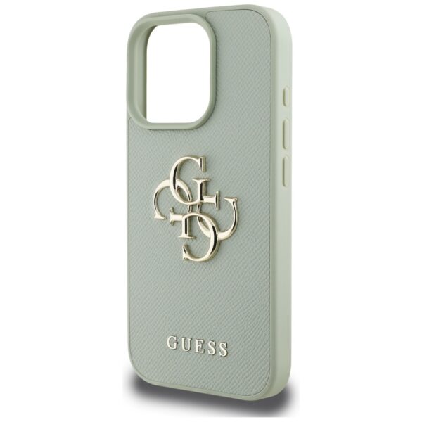 Guess Grained Big 4G Logo Small Classic Logo case for iPhone 16 Pro - greeneng