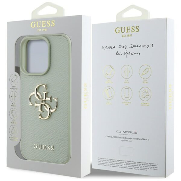 Guess Grained Big 4G Logo Small Classic Logo case for iPhone 16 Pro - greeneng