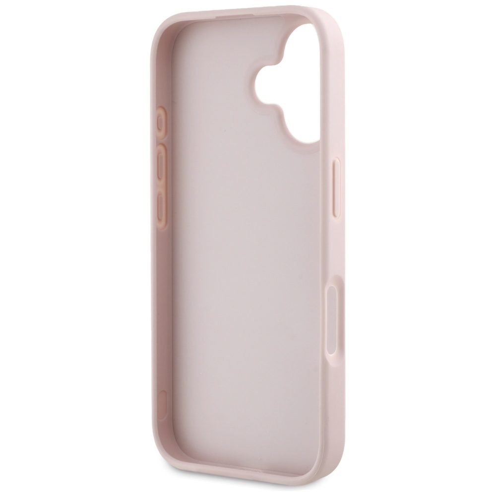 Guess Grained Big 4G Logo Small Classic Logo case for iPhone 16 - pinkeng