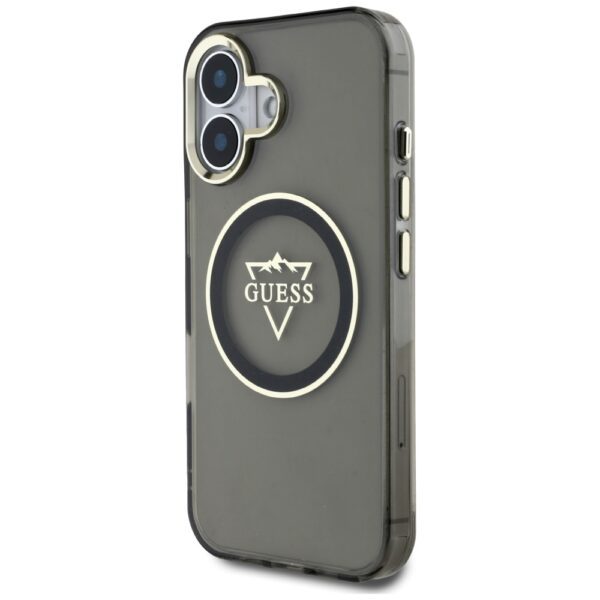 Guess IML Metal Mountain Logo MagSafe case for iPhone 16 - blackeng