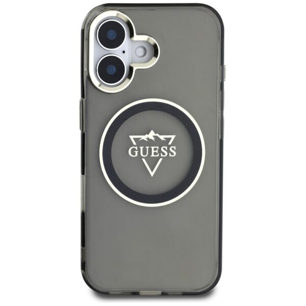 Guess IML Metal Mountain Logo MagSafe case for iPhone 16 - blackeng