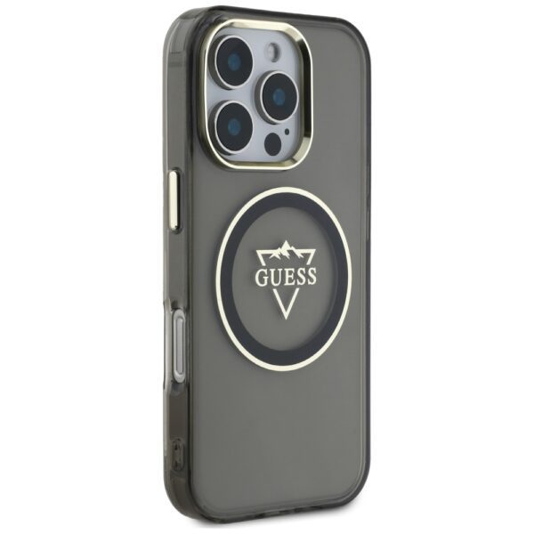 Guess IML Metal Mountain Logo MagSafe iPhone 16 Pro Case - Blackeng