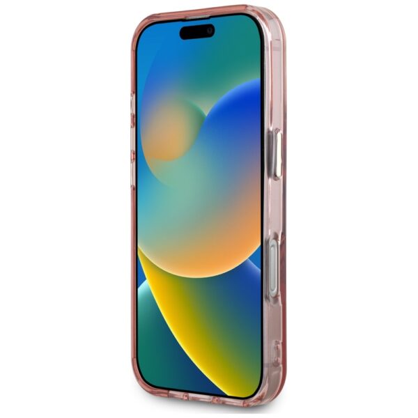 Guess IML Metal Mountain Logo MagSafe iPhone 16 Pro Case - Pinkeng