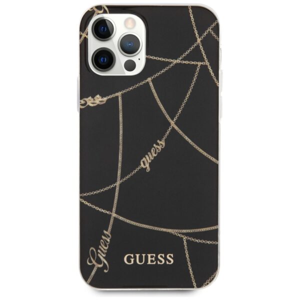 Guess Gold Chain Collection iPhone 12 Pro Max 6.7" Case - Blackeng