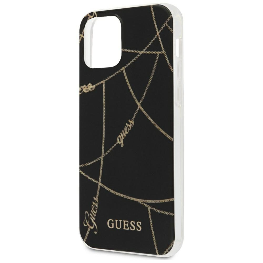 Guess Gold Chain Collection iPhone 12 Pro Max 6.7" Case - Blackeng