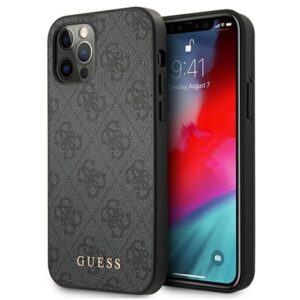 Guess 4G Metal Gold Logo Case for iPhone 12 / 12 Pro - Grayeng