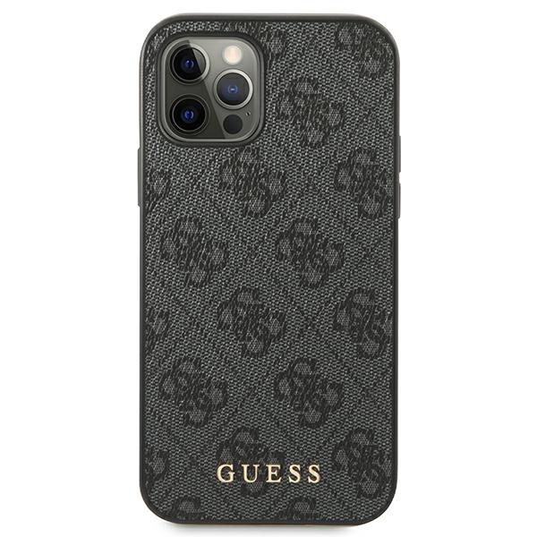 Guess 4G Metal Gold Logo Case for iPhone 12 / 12 Pro - Grayeng