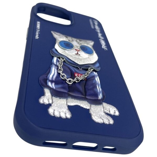 NIMMY case GLASSES COOL CAT for IPHONE 15 blue