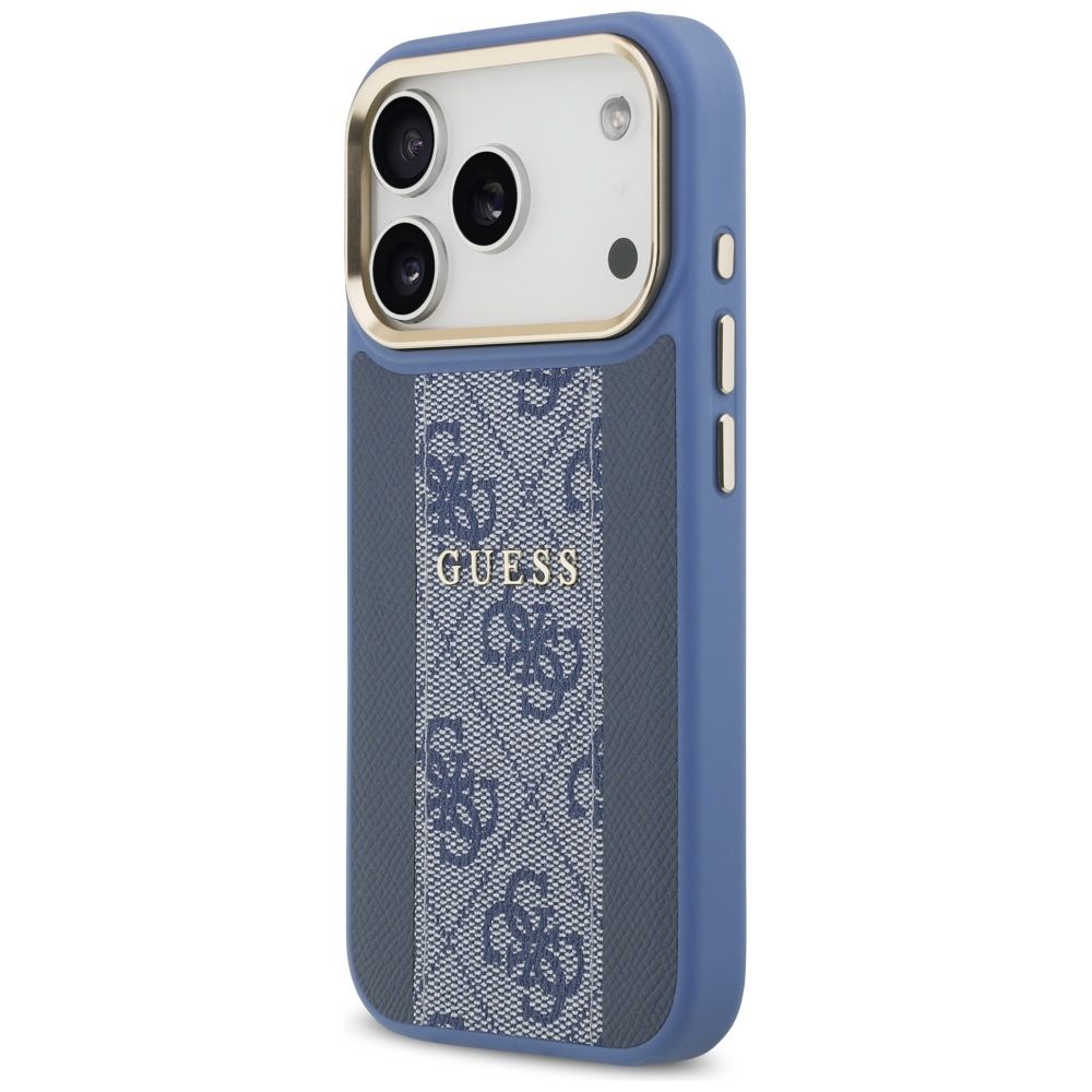 191bada4dd371ed9d48ad3342ad65e32 GUESS case for IPHONE 17 Pro compatible with MagSafe GUHMP17LPG4SEMCB (PU W/ 4G Stripe) blue