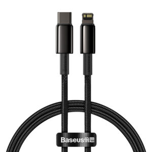 Kabel USB-C do Lightning Baseus Tungsten Gold, 20W, 5A, PD, 1m (czarny)