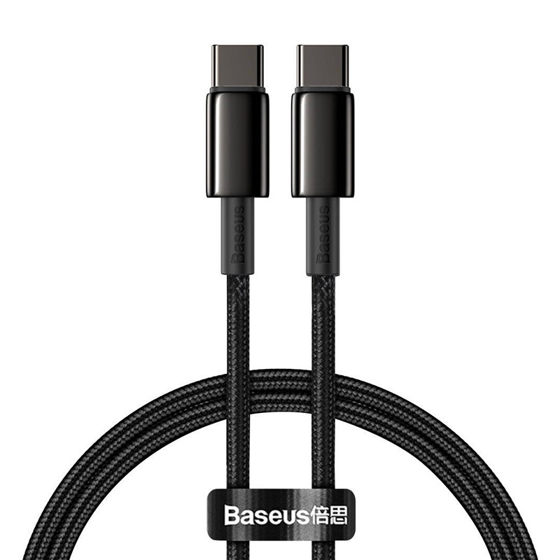 Kabel USB-C do USB-C Baseus Tungsten Gold, 100W,  2m (czarny)