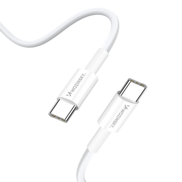 Wozinsky GaN 65W Charger with 2xUSB-C USB Ports with 65W CC Cable - Whiteeng