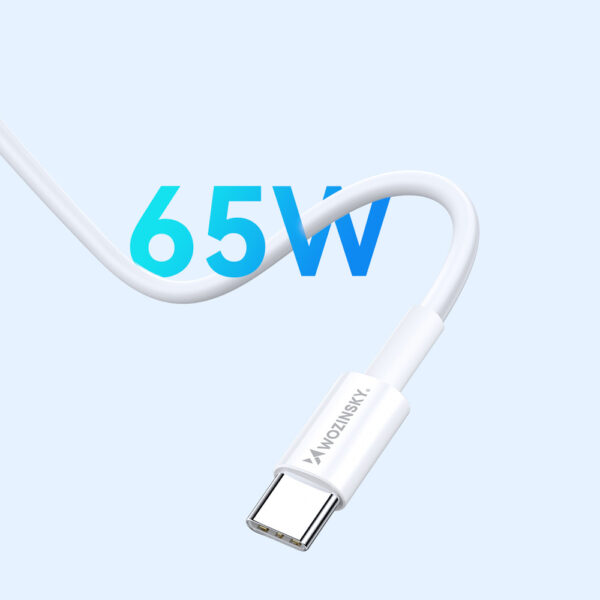 Wozinsky GaN 65W Charger with 2xUSB-C USB Ports with 65W CC Cable - Whiteeng