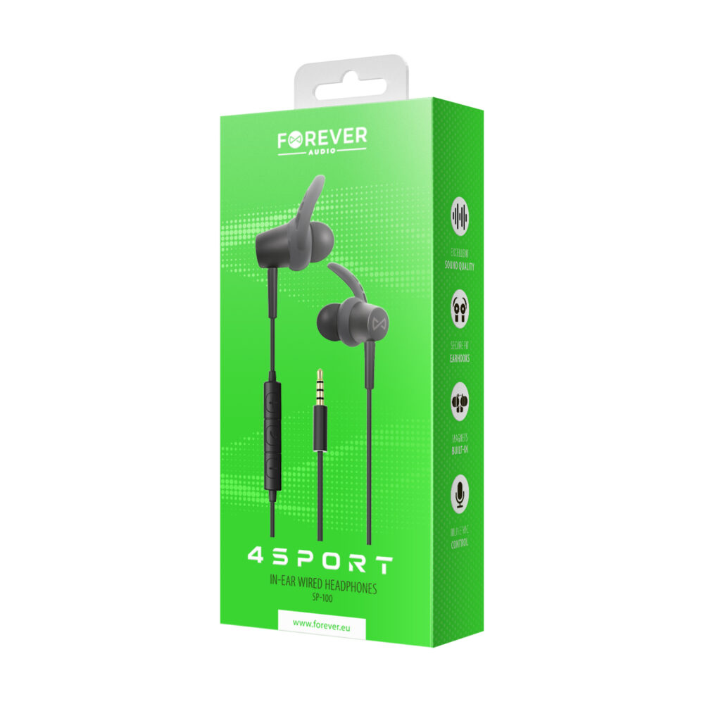 Forever wired earphones 4Sport SP-100 black
