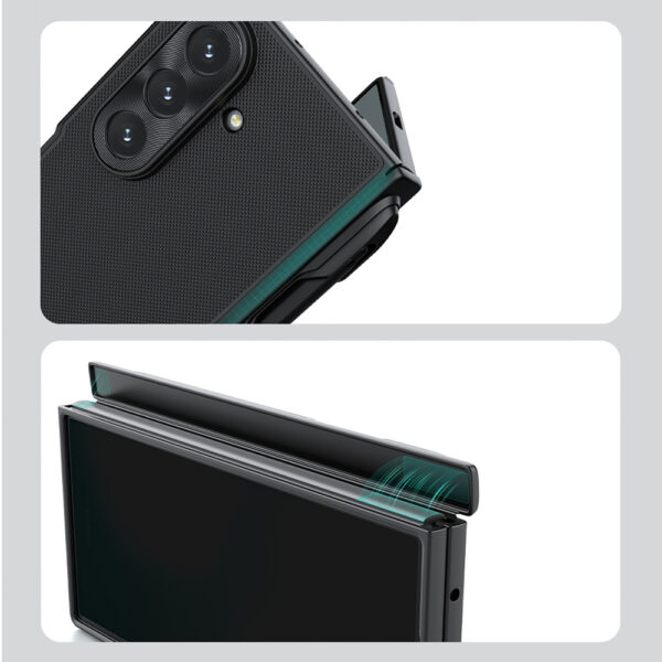 Etui Nillkin Super Frosted Shield Fold Magnetic na Samsung Galaxy Z Fold 7 kompatybilne z MagSafe z miejscem na S Pen - czarnepol