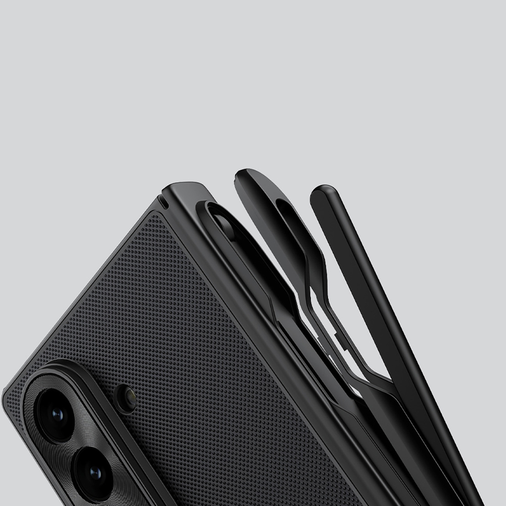 Etui Nillkin Super Frosted Shield Fold Magnetic na Samsung Galaxy Z Fold 7 kompatybilne z MagSafe z miejscem na S Pen - czarnepol