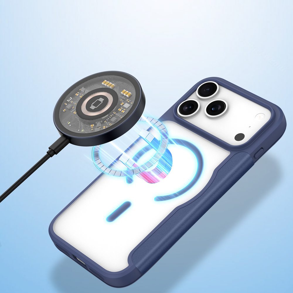 Etui Dux Ducis Skin X Pro na iPhone 17 Pro Max z portfelem, kompatybilne z MagSafe – niebieskiepol