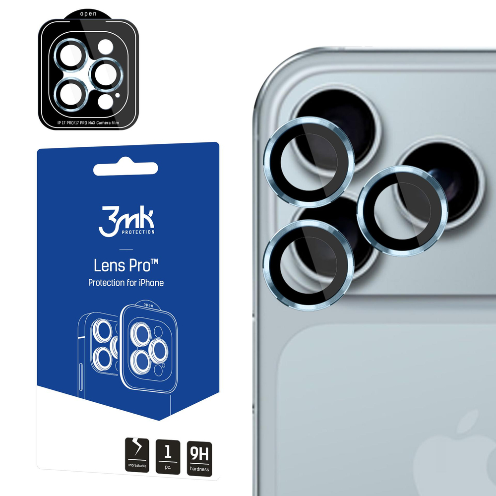 3mk Lens Protection Pro Tempered Glass for iPhone 17 Pro / 17 Pro Max - Light Blueeng
