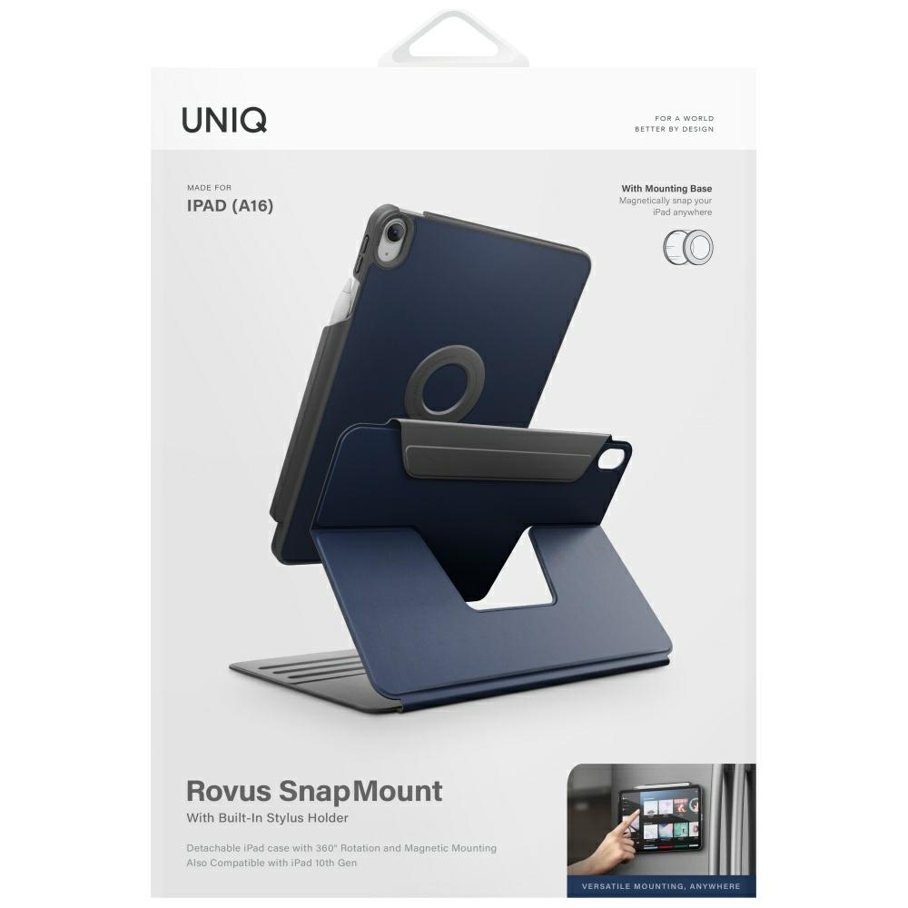 Uniq Rovus Snapmount Magnetic 360 Rotating Detachable case for iPad 11" 2025 / iPad 10.9" 2022 (10th generation) - navy blueeng