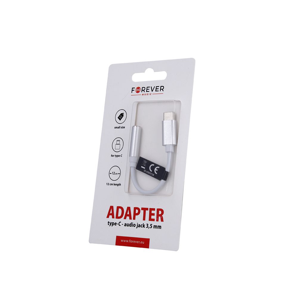 Forever adapter audio USB-C - jack 3,5mm white