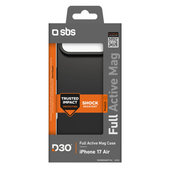 SBS Full Active Mag Case with D3O Technology for iPhone 17 Air - Blackeng